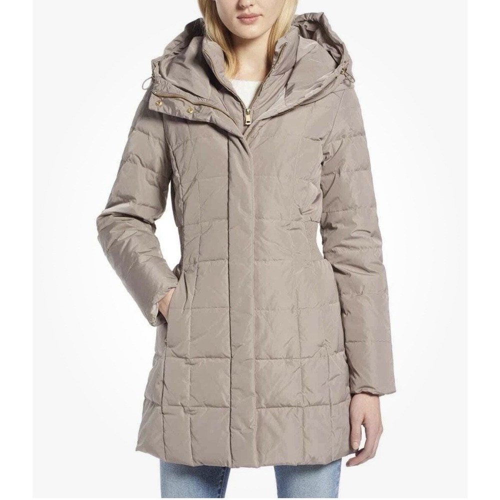 Cole Haan Signature Women's Cashew Hooded Down Feather Jacket‎ Size Medium